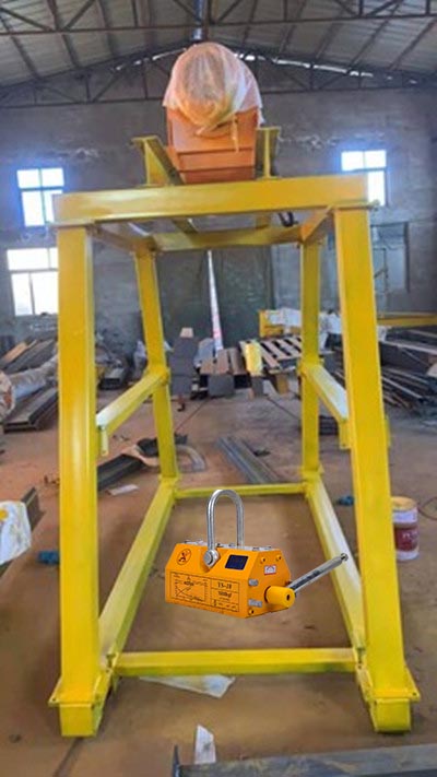 永磁吸盤搭配小型卷揚(yáng)機(jī)